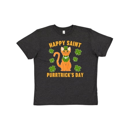 Inktastic St. Patrick s Day Happy Saint Purrtrick s Day Youth T-Shirt