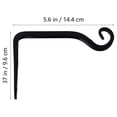 thumbnail image 2 of ROMANSENTIAL Flower Pot Hook 4Pcs Decorative Plant Pot Hanger Wall Mount Bracket Black 5.7X3.8in, 2 of 8