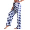 thumbnail image 4 of XuJwPNcy Lounge Pajama Pants Women Summer Fashion Plaid Printed Loungewar Baggy Wide Leg Pj Pants, 4 of 5