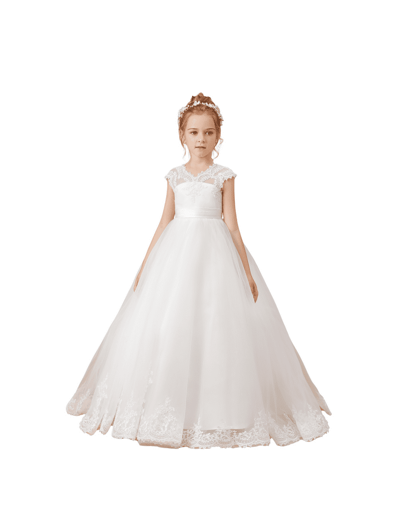 little princess communion dresses Little Girl White Princess Dress for First Communion or Special Event
