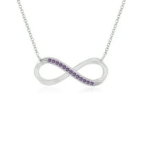 Natural Amethyst Infinity Pendant Necklaces for Women in Sterling Silver, February Birthstone Jewelry Gifts for Her Birthday, Wedding Anniversary, Graduation, Christmas, Mothers Day, Valentines