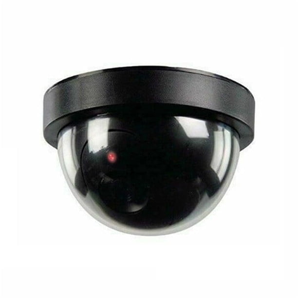 Liquidación especial!Cámara de seguridad falsa CCTV con cúpula simulada con luz LED roja parpadeante para el hogar, exterior, interior, negro