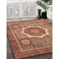thumbnail image 3 of Ahgly Company Machine Washable Indoor Square Abstract Light Copper Gold Area Rugs, 8' Square, 3 of 7