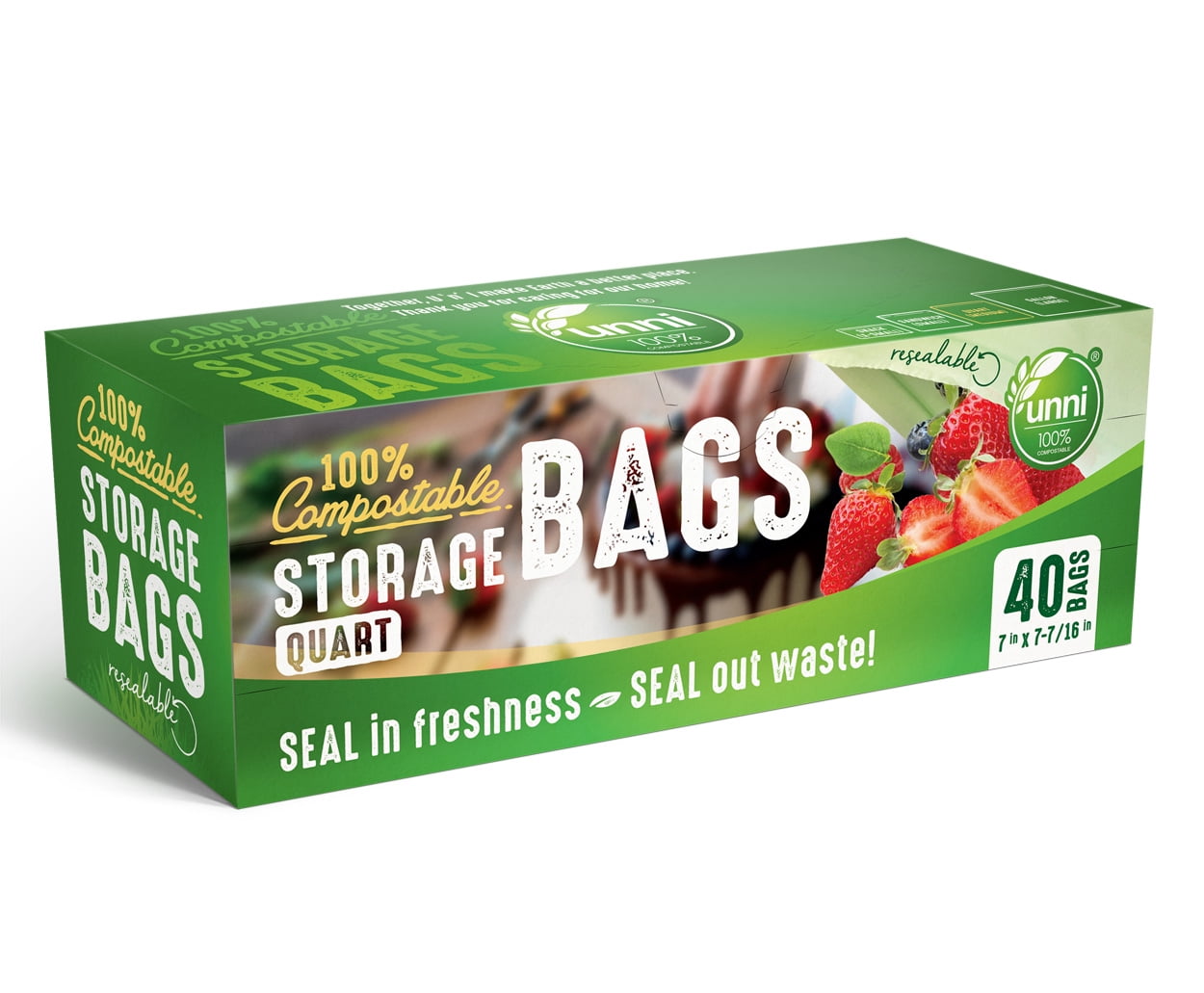 100% Compostable Food Storage Bags [Quart 100 Pack] — Earth's Natural  Alternative®