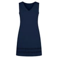 thumbnail image 6 of Kukoosong Women's Sleeveless Eyelet Cutout Hem Tank Mini Dress, Solid Color V Neck Loose A-Line Dress, Summer Short Swing Sundress with Hollow Out Trim, 6 of 6