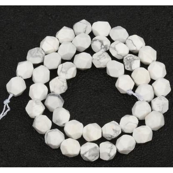 Nvzi-c 2 pieces diamond cut natural white stone scattered beads round beads DIY creative handmade bracelet bead accessories 6mm