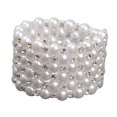 thumbnail image 4 of maskred Scintillant Perle Strass Bracelet Extensible pour Mariage Femmes Bal Bijoux Éblouissants Blanc 6 Rangée 1Set, 4 of 6