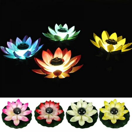 

Newway Clearance Solar Powered LED Lotus Flower Lamp Floating Flower Pond Tank Light Ornament Party Garden Decoration