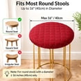 thumbnail image 3 of CozeLy Round Stool Cushion Cover Soft Padded Stool Seat Cover with Elastic Washable Round Chair Cover for Kitchen Island Vanity Stool up to 16 Inch, 3 of 8