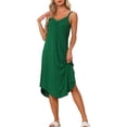 thumbnail image 2 of INSPIRE CHIC Women's Lounge Pajama Dress Sleepwear Nightdress Spaghetti Strap Cami Nightgowns M Dark Green, 2 of 6