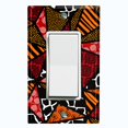 thumbnail image 1 of Metal Light Switch Plate Cover Colorful Safari African Tribal Art Tile Pattern SFR041, 1 of 13