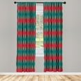 thumbnail image 2 of Ambesonne Rhombus 4-Panel Curtains, Altered Harlequin Graphic, 56"x63", Teal Vermilion, 2 of 4