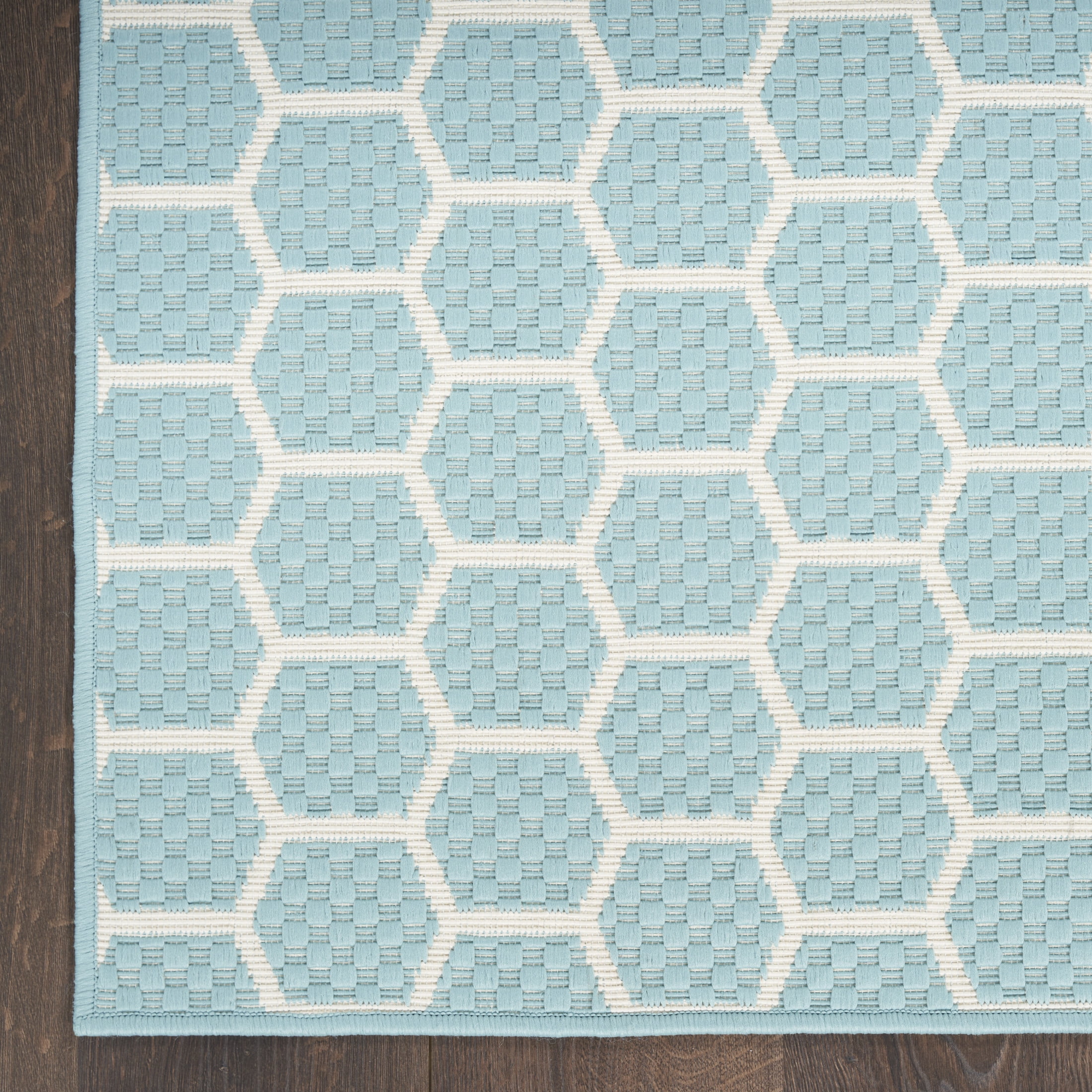 Nourison Twist Reversible 9' x 12' Aqua Modern Rug