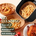 thumbnail image 2 of CHUANK 200 Pcs Doublure de Friteuse en Papier Parchemin 16cm Antiadhésif Jetable Rond pour Cuisson BBQ Micro-Ondes (Marron), 2 of 10