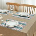 thumbnail image 3 of Pink and Blue Geometric Striped Pattern Summer Placemats Table Placemats Set Of 4-Linen Kitchen Washable Placemats Table Mats 11.8"x17.7" Non-Slip Heat Resistant, 3 of 6