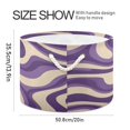 thumbnail image 2 of Round Toy Storage Basket Foldable Storage Basket for Home Decor Laundry Basket20" x 14" Purple Creamy Pattern, 2 of 6