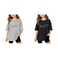 thumbnail image 1 of (2-Pack) Rinsvye Kids Short Sleeve Letter Design T Shirt Comfortable Tops And Girls Everyday Wear Durable Lightweight Apparel, 1 of 6