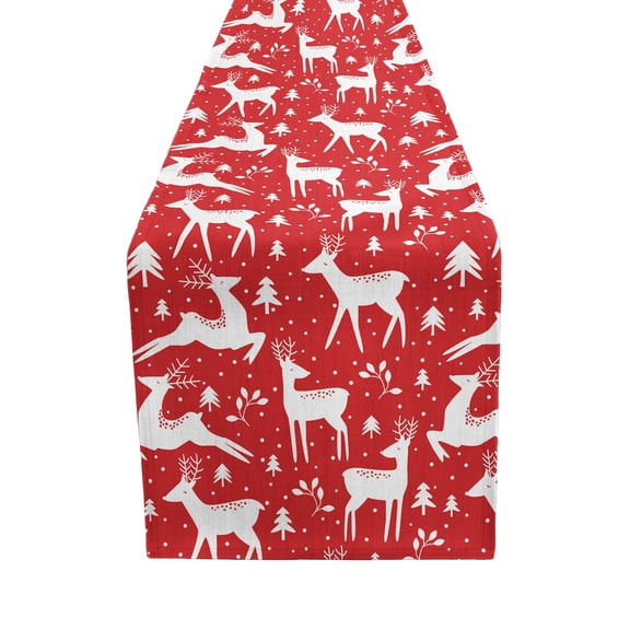 Christmas Holiday Table Runner Colorful Festive Dining Decor for Home Parties & Winter Celebration