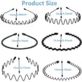 thumbnail image 2 of Metal Headband,Elastic Wavy Spring Wave Hair Band,6 Pcs Hair Bands for Men,Multi-Style Black Non-slip Metal Hair Hoop,Unisex Sport Fashion Hair Band Accessories for Women and Men, 2 of 5