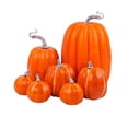 thumbnail image 2 of Sahpxhe Halloween Fake Pumpkin Decorations Outdoor, Artificial Pumpkins Set Foam Plastic Small and Large for Fall Thanksgiving Party Decor 7 pack Orange, 2 of 9