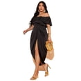 thumbnail image 5 of Plus Size Elegant Draped Midi Dress for Women, Formal Cocktail Dress for Wedding & Special Occasions Women’s Plus Size Draped Midi Dress, Elegant Formal Dress for Wedding Guest, Bridesmaid, 5 of 10