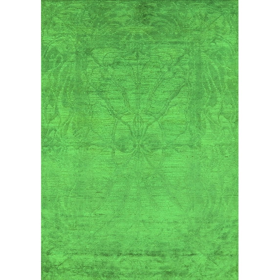Ahgly Company Indoor Rectangle Oriental Green Industrial Area Rugs, 8' x 10'