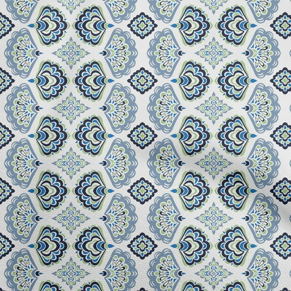 oneOone Polyester Spandex Dusty Blue Fabric Asian Block Diy Clothing Quilting Fabric Print Fabric By Yard 56 Inch Wide