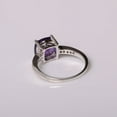 thumbnail image 3 of Genuine Natural Amethyst Ring Purple Quartz Crystal Gemstone Jewelry Cushion Cut Sterling Silver Ring, 3 of 3