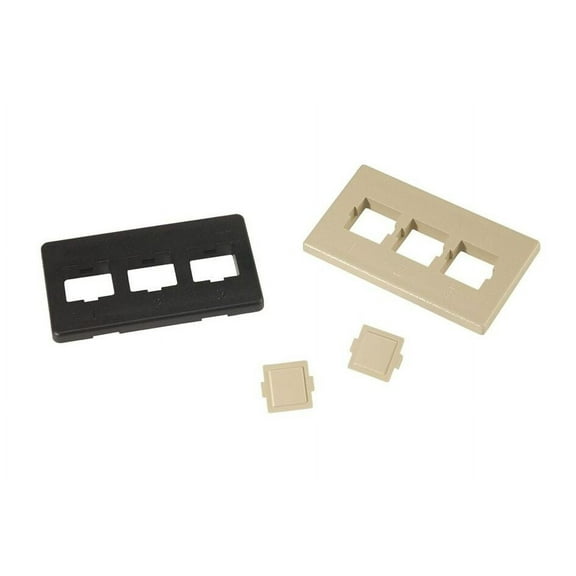 Commscope M13C-003 3-Port M-Series Furniture Faceplate, Black