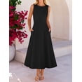 thumbnail image 2 of Merokeety womens 2026 summer sleeveless crew neck a line midi dress black l, 2 of 4