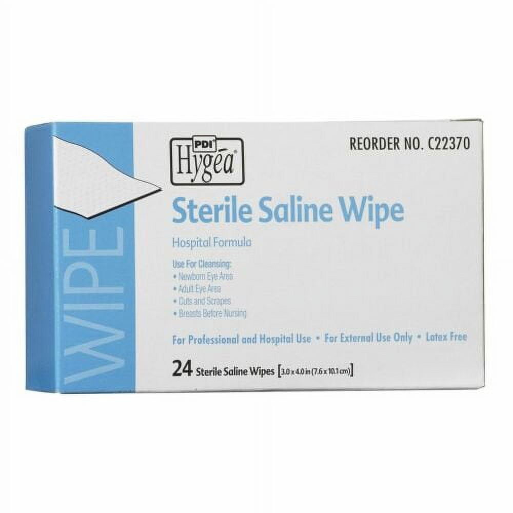 Saline Wipe Hygea Individual Packet Saline Unscented 24 Count  6 Pack