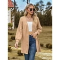 thumbnail image 5 of Women'S Crochet Open Cardigan Long Sleeve Cover Up Summer Shallow Khaki M, 5 of 7