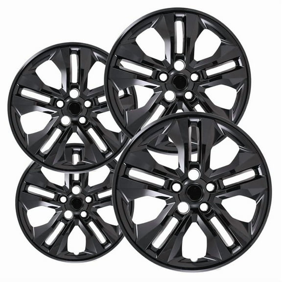 Fuel Rider Set of 4 17 inch Gloss Black Snap-On Hubcaps with 5 Double Spoke Compatible with 2023 Ford Escape Base Standard Steel Wheel Covers