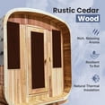 thumbnail image 3 of ALEKO SRCE6HULU Rustic Cedar Barrel Rounded Square 6 person Sauna with Heater, 3 of 13