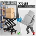 thumbnail image 4 of Hydraulic Lift Table Cart 770 lbs Capacity 59 In Double Scissor Lift Table with Non-Slip Platform and Locking Wheels for Material Handling Black, 4 of 7