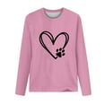 thumbnail image 4 of ibuvkizy Womens Sweatshirts Valentines Day Love Heart Printed Round Neck Pullover Long Sleeved Casual Womens Sweatshirts Pink,S, 4 of 4