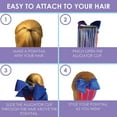 thumbnail image 5 of My Hair Popz Red and Blue Hair Extensions for Kids with Bow, clip in hair extensions, 5 of 6
