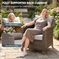 thumbnail image 6 of POCASSY 3PCS Outdoor Furniture Set Wicker Patio Chairs Set with 2 - Tier Side Table, Brown Wicker Outdoor Bistro Set Accent Patio Chairs for Outside, Beige, 6 of 12