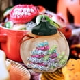 thumbnail image 4 of Halloween-Themed Pumpkin and Skull Shaped Plastic Candy Jar, 6-in. Spooky Delights Halloween Set Trick or Treat Stocking Stuffer Bag Basket Fillers Container Set of 2, 4 of 7