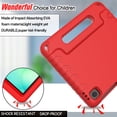 thumbnail image 4 of BMOUO Kids Case for Samsung Galaxy Tab A11 8.7-inch 2025 / A9 8.7-inch 2023 / A7 Lite 8.7 Inch 2021, with Screen Protector, Convertible Stand Protective Case Cover for kids ,Red, 4 of 8