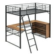 thumbnail image 3 of Aukfa Metal Twin Loft Bed with Desk and Storage Shelves, Heavy Duty Bed Frame for Kids Adults - Black, 3 of 8