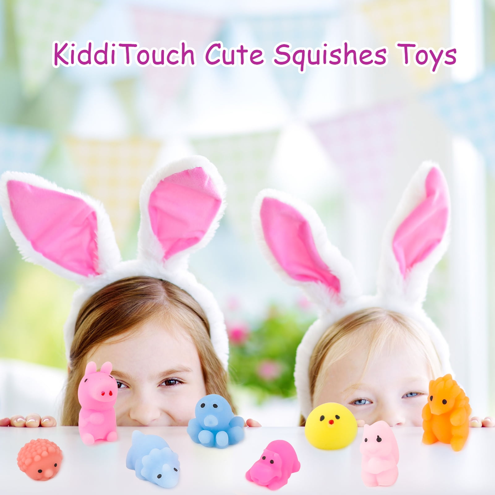 KiddiTouch 100 Pcs Mochi Squishy Toys for Kids Party Favors, Kawaii Mini Squishies for Classroom Prizes, Stress Relief Toy for Boys Girls Birthday Gift