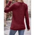thumbnail image 6 of Lightweight Blouse For Women Solid V Neck Long Sleeve Fall Tops Fashion Ribbed Knit Shirts Cogild, 6 of 6