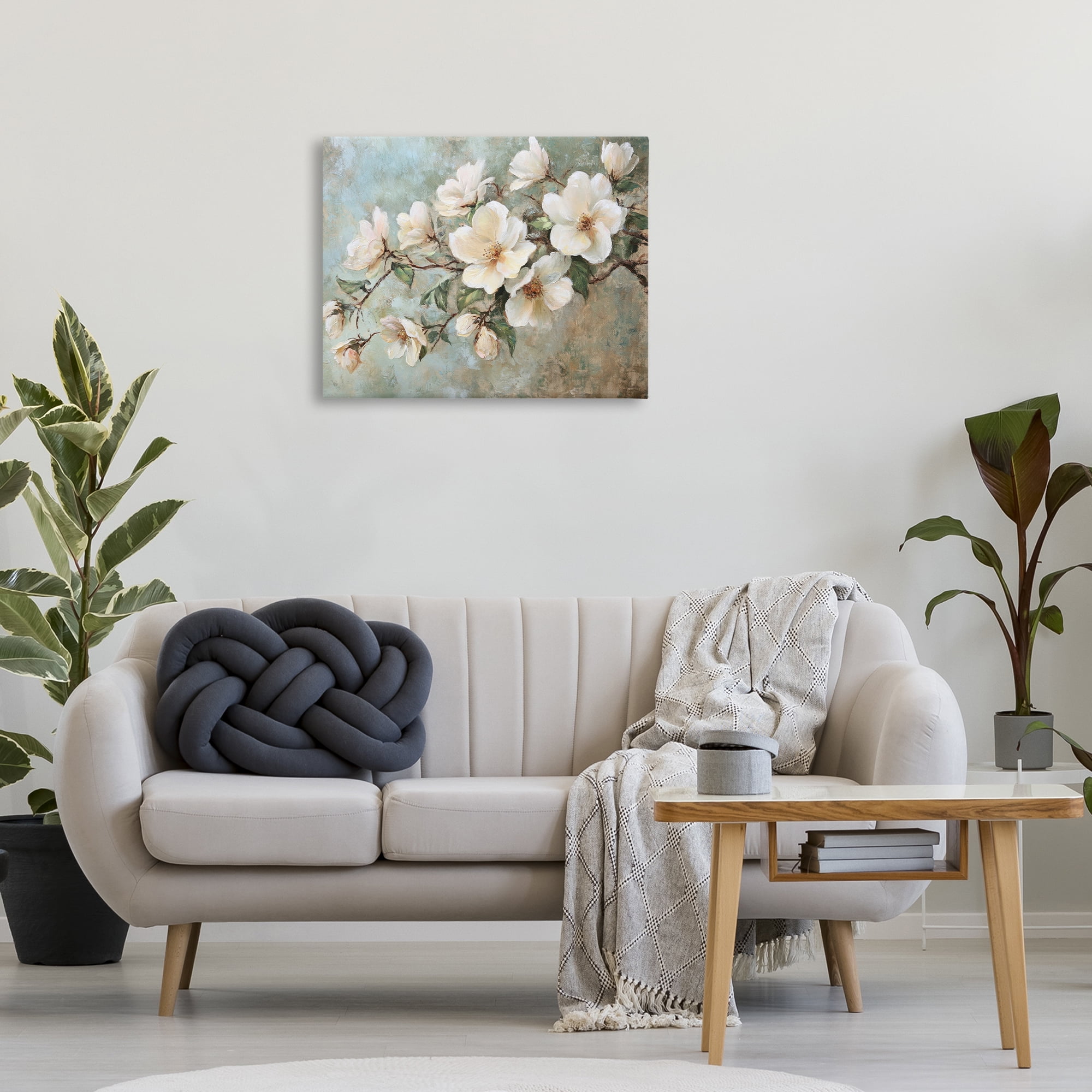 Stupell Industries In Bloom Flower Branch Plants & Flowers Painting Wrapped Canvas Art Print Wall Art, 30 x 24