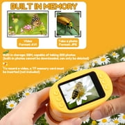 Rechargeable 1000X Handheld Kids Microscope 2 Inch IPS Screen - Ideal Present for 4 to 7 Years Old Children (Yellow)