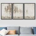thumbnail image 2 of IDEA4WALL 3 Panels Framed Canvas Print Wall Art Set Pastel Grunge Forest Tree Landscape Abstract Shapes Illustration Modern Art Decorative Nordic Artwork Housewarming - 24"x36"x3 Panels Black, 2 of 5