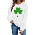 thumbnail image 2 of Craaazy Sweatshirts for Women St Patricks Day Shamrock Prints Long Sleeves Funny Loose Fit Casual Spring Clothes Gifts, 2 of 6