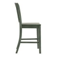 thumbnail image 4 of Weston Home Farmhouse Vintage Slat Back Solid Wood Counter Height Chair, Set of 2, Antique Sage Green, 4 of 8