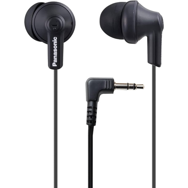 Panasonic ErgoFit Auriculares con cable, auriculares internos con sonido dinámico cristalino y auriculares ergonómicos de ajuste personalizado (S/M/L), conector de 3,5 mm para teléfonos y portátiles,