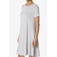 thumbnail image 3 of Robe T-Shirt Évasée à Manches Courtes Col Bateau Longueur Genou avec Poche pour Femmes PLUS, 3 of 6